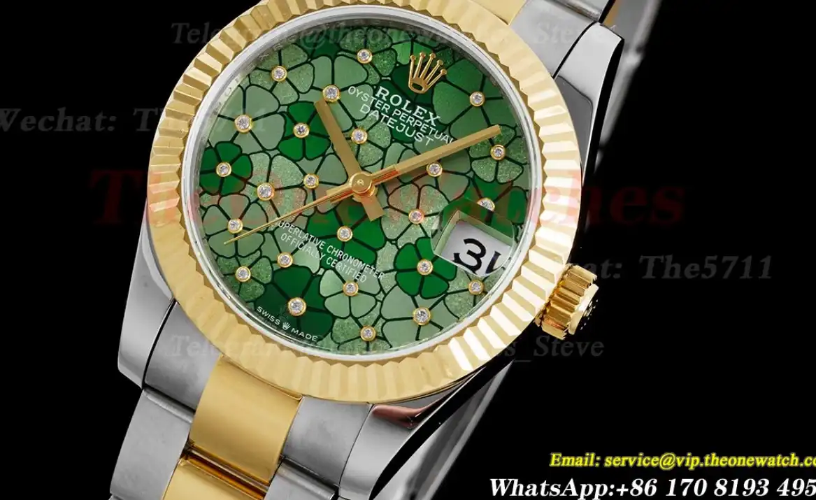 Datejust 31mm YG SS Green Flower Dial JDF A2824