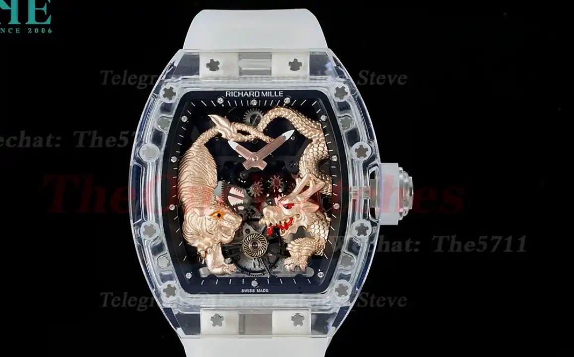 RM51 Tiger Dragon Dial on Transparent Rubber Strap RMF Tourb