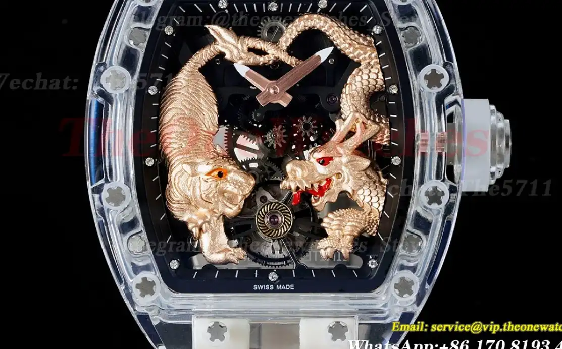 RM51 Tiger Dragon Dial on Transparent Rubber Strap RMF Tourb