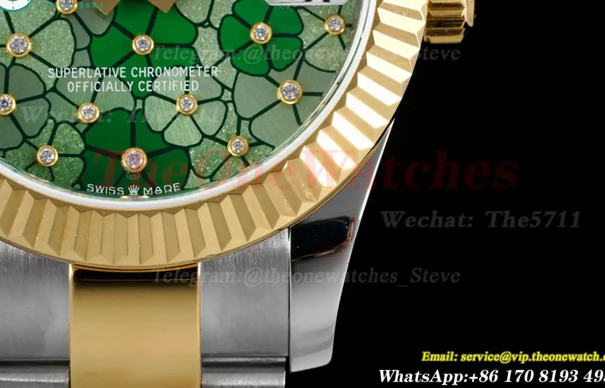 Datejust 31mm YG SS Green Flower Dial JDF A2824