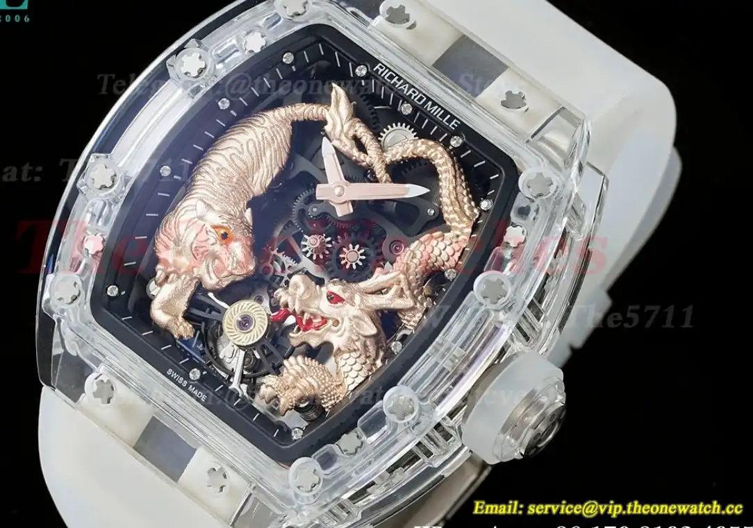 RM51 Tiger Dragon Dial on Transparent Rubber Strap RMF Tourb