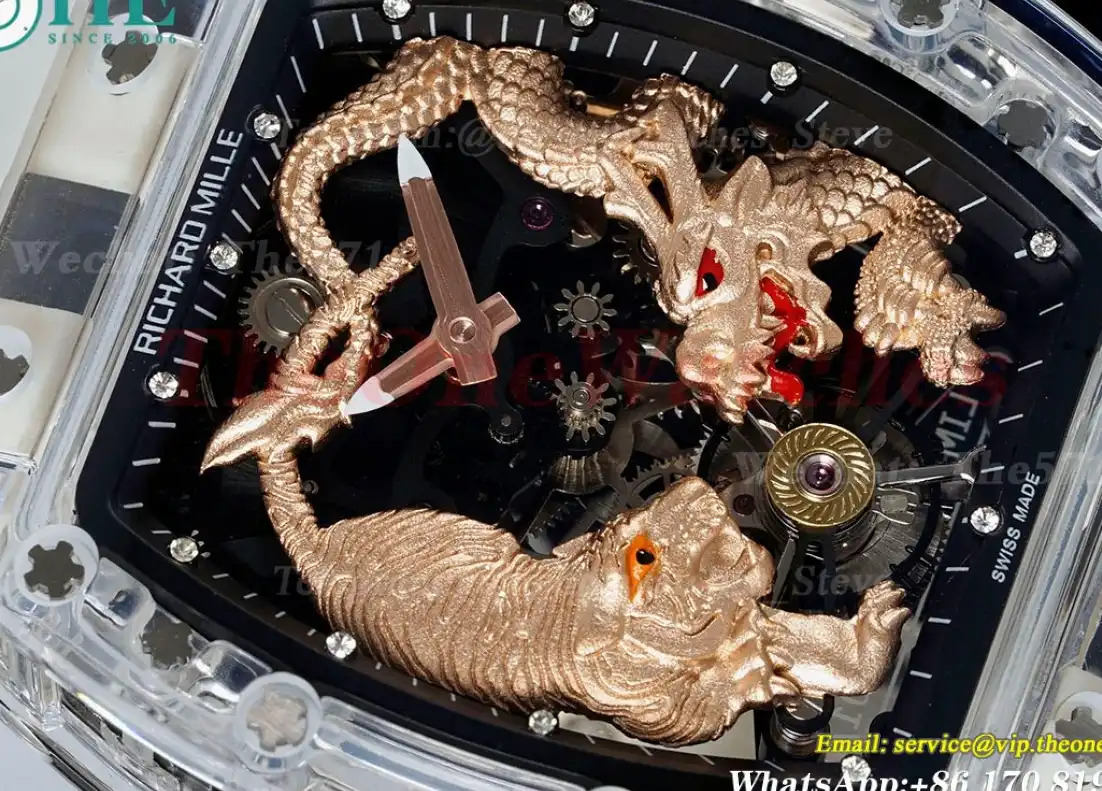 RM51 Tiger Dragon Dial on Transparent Rubber Strap RMF Tourb