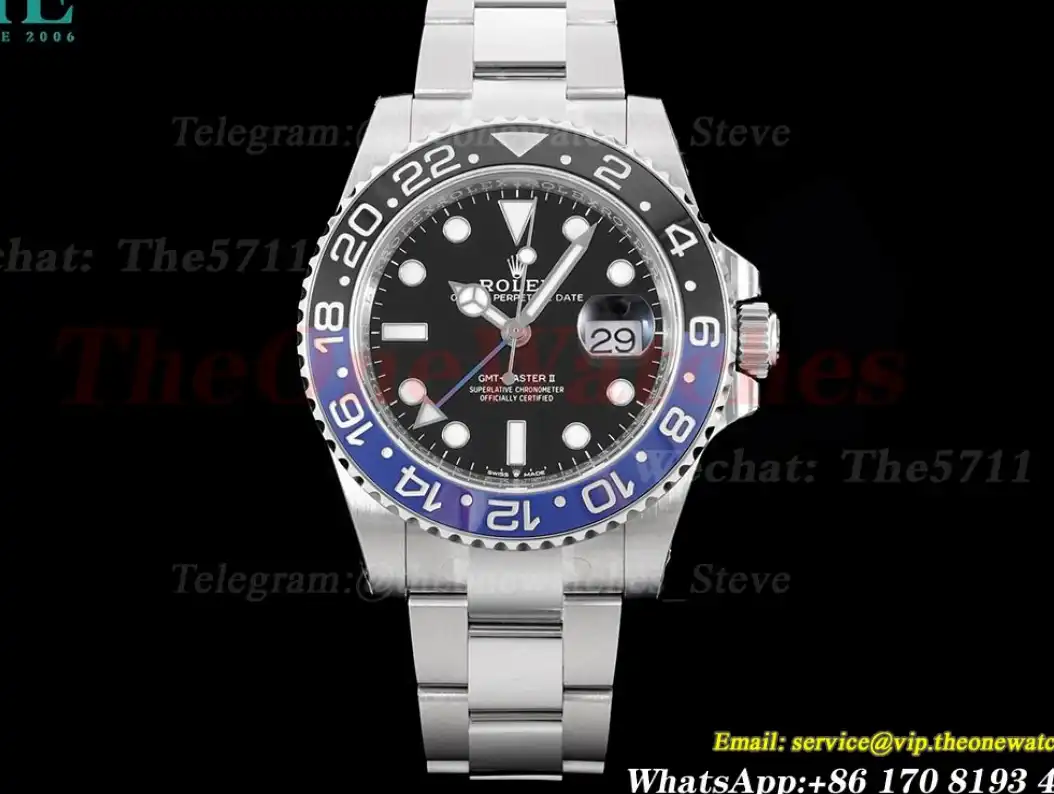 GMT Master II 126710 Batman 40mm 904L SS SS Black Dial C+F V2 VR3285