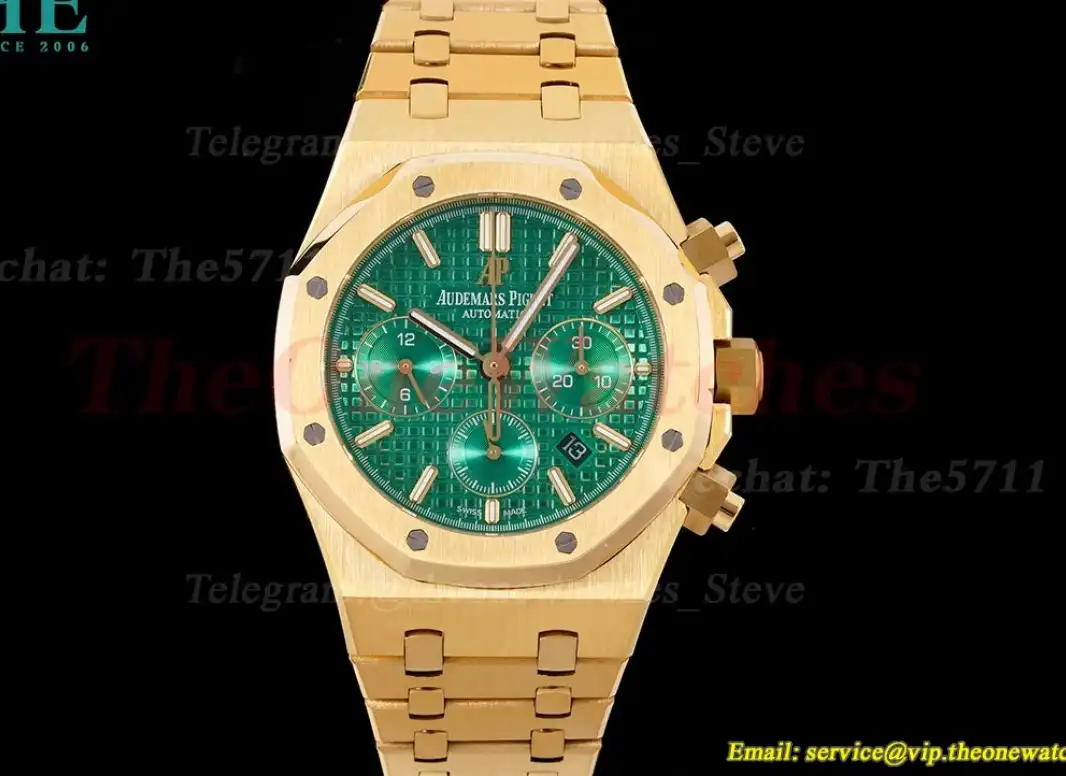 Royal Oak Chrono 26331 YG YG Green Dial IPF A7750