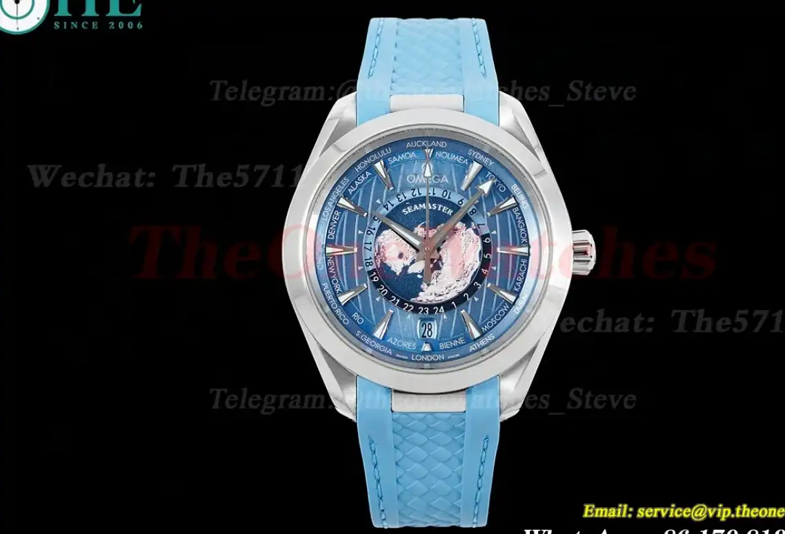 Aqua Terra 150M 43mm Worldtimer SS RU Blue Dial VSF A8938