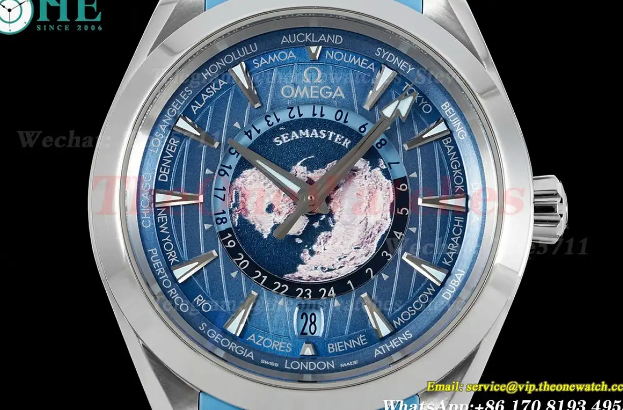 Aqua Terra 150M 43mm Worldtimer SS RU Blue Dial VSF A8938