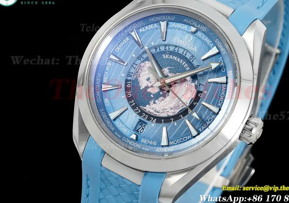 Aqua Terra 150M 43mm Worldtimer SS RU Blue Dial VSF A8938