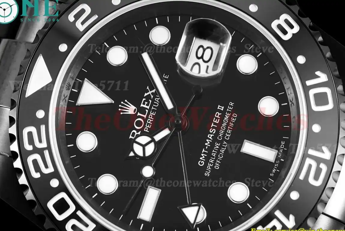 GMT Master II Oreo PVD Black Ceramic Bezel Blk Dot VRF V2 VR3186 CHS