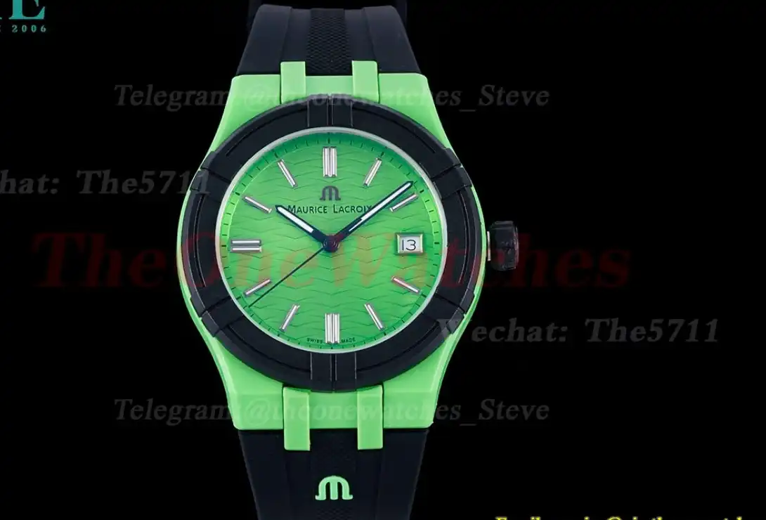 Aikon 40mm Green Dial On Rubber Strap Ronda515