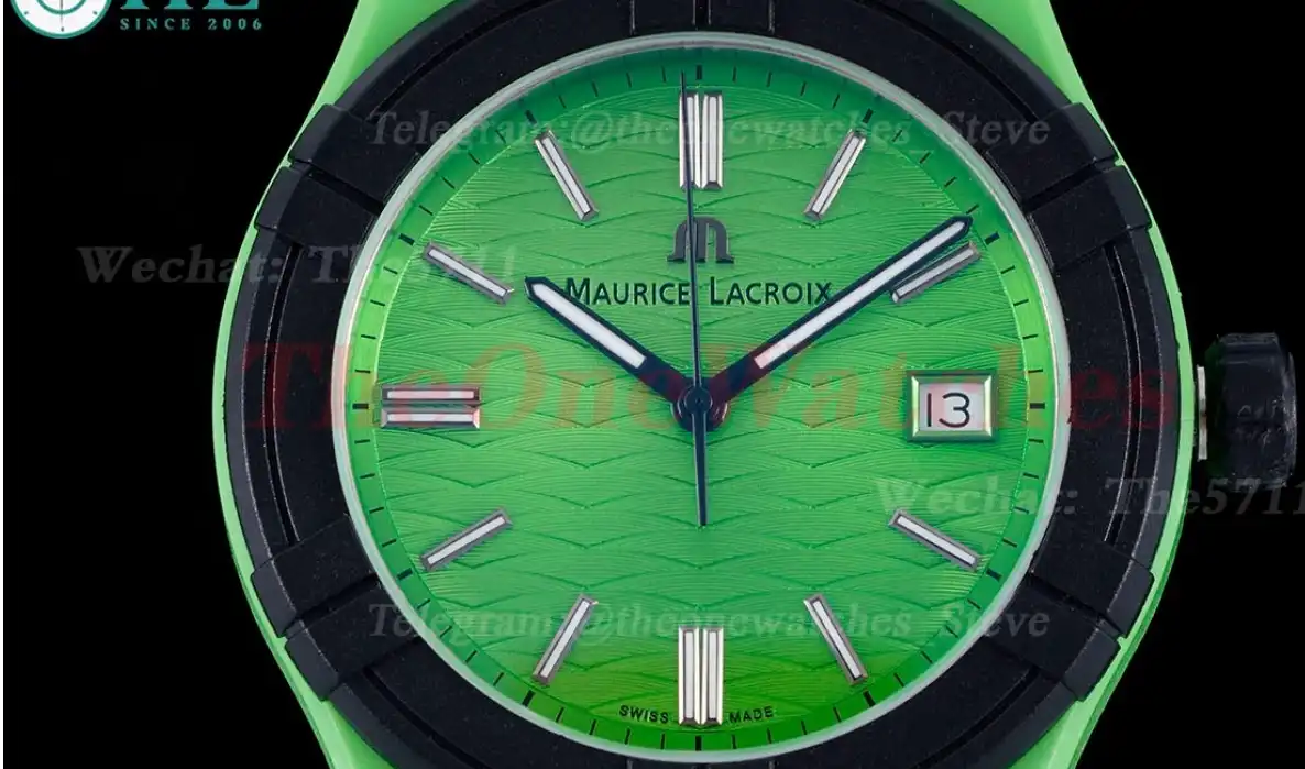 Aikon 40mm Green Dial On Rubber Strap Ronda515