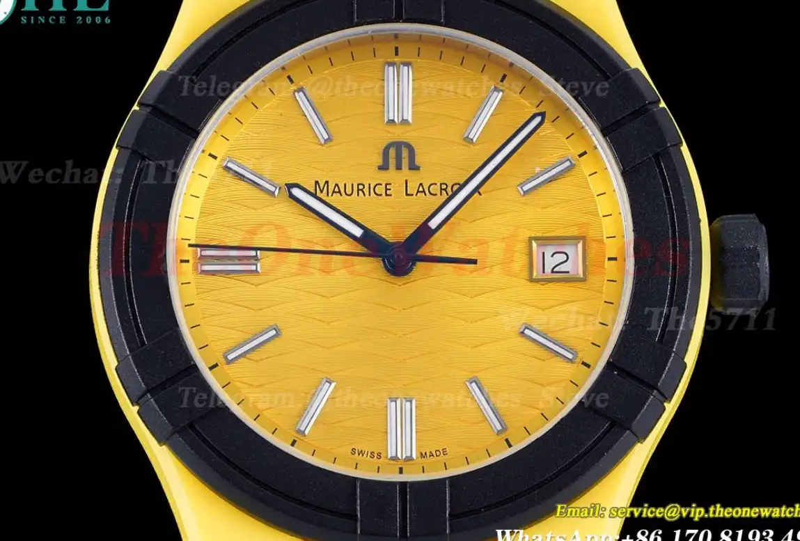 Aikon 40mm Yellow Dial On Rubber Strap Ronda515