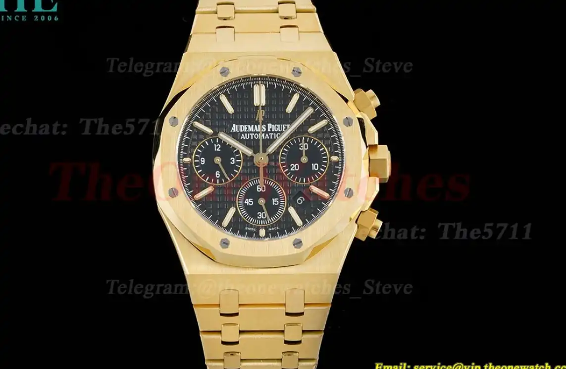 Royal Oak Chrono 26331 YG YG Black Stk BF A7750