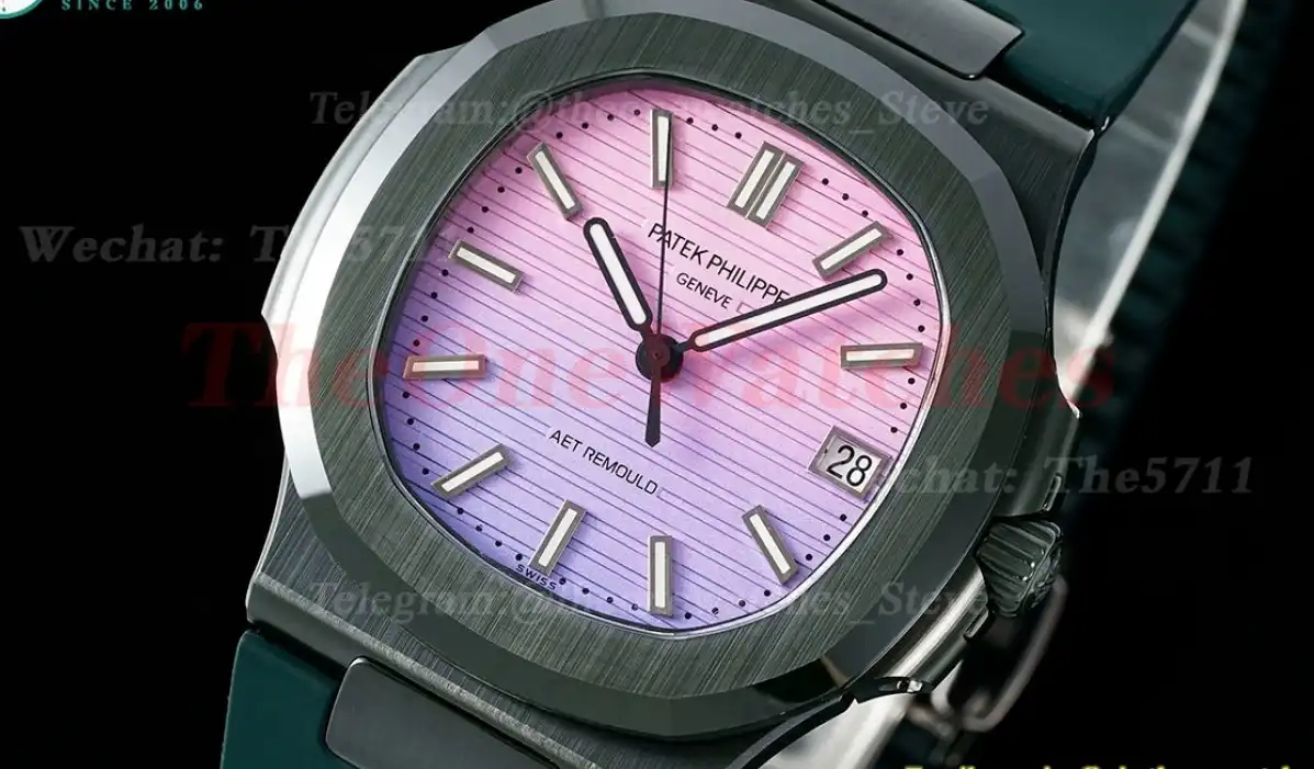 Nautilus AET 5711 40mm Cer RU Pink Purple Dial AMGF MY9015