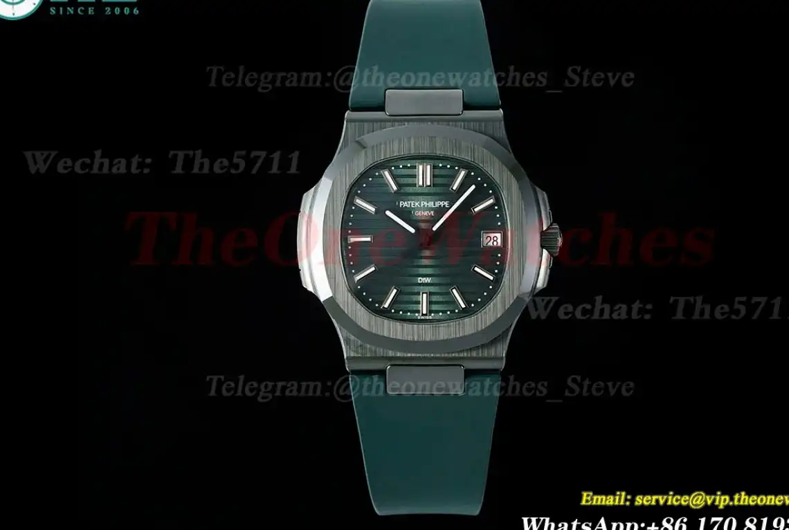 Nautilus AET 5711 40mm Cer RU Green Textured Dial AMGF MY9015