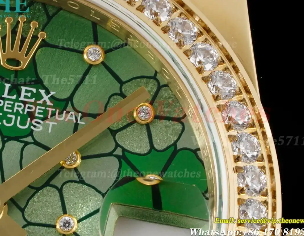 Datejust 31mm Dia YG YG Green Flower Dial JDF A2824