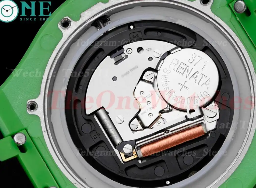 Aikon 40mm Green Dial On Rubber Strap Ronda515