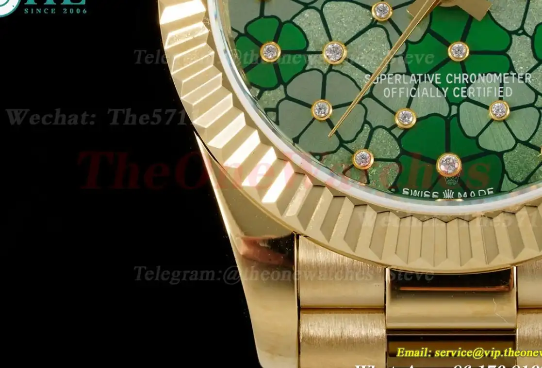 Datejust 31mm YG YG Green Flower Dial JDF A2824