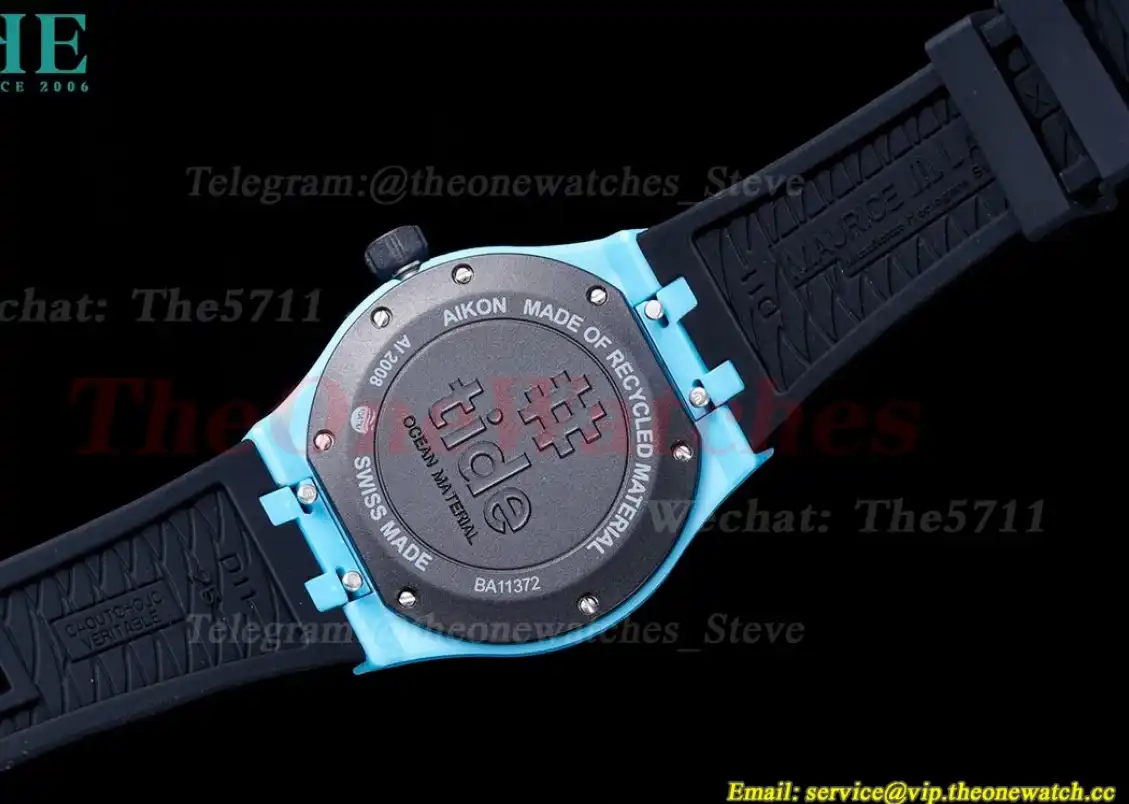 Aikon 40mm Blue Dial On Rubber Strap Ronda515