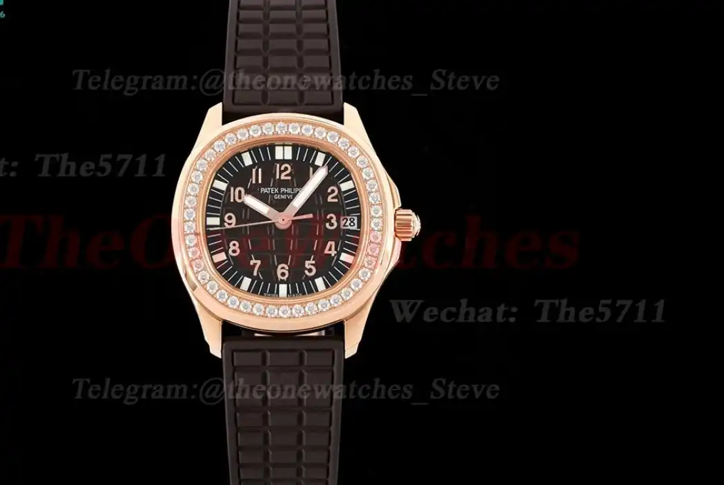 Aquanaut Lady 5068 35.6mm RG RU Brown Dial HIF A324