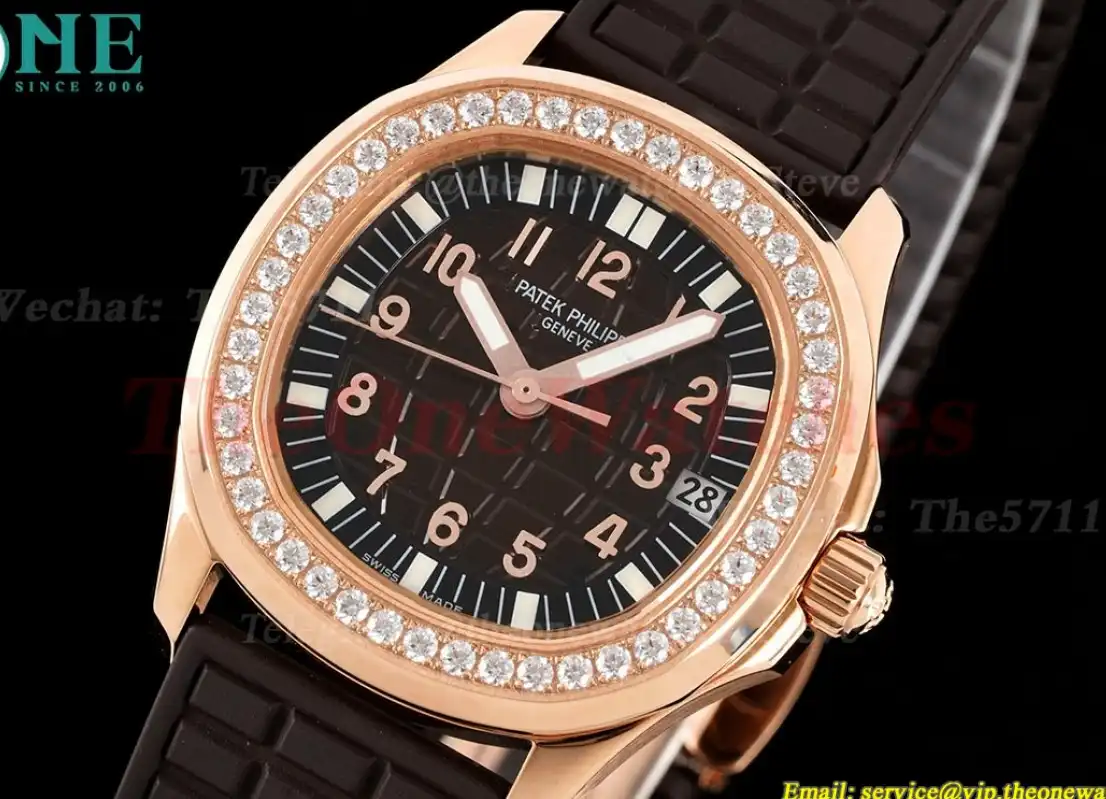 Aquanaut Lady 5068 35.6mm RG RU Brown Dial HIF A324