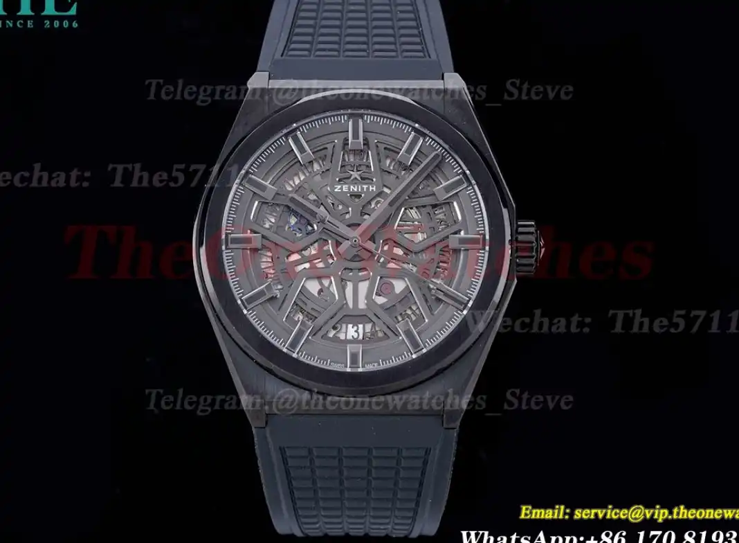 Defy Classic Black Skeleton Dial PVD RU LF V2 A2892