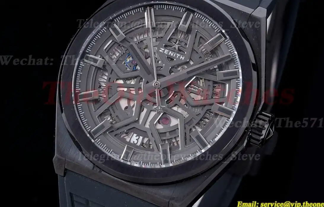 Defy Classic Black Skeleton Dial PVD RU LF V2 A2892