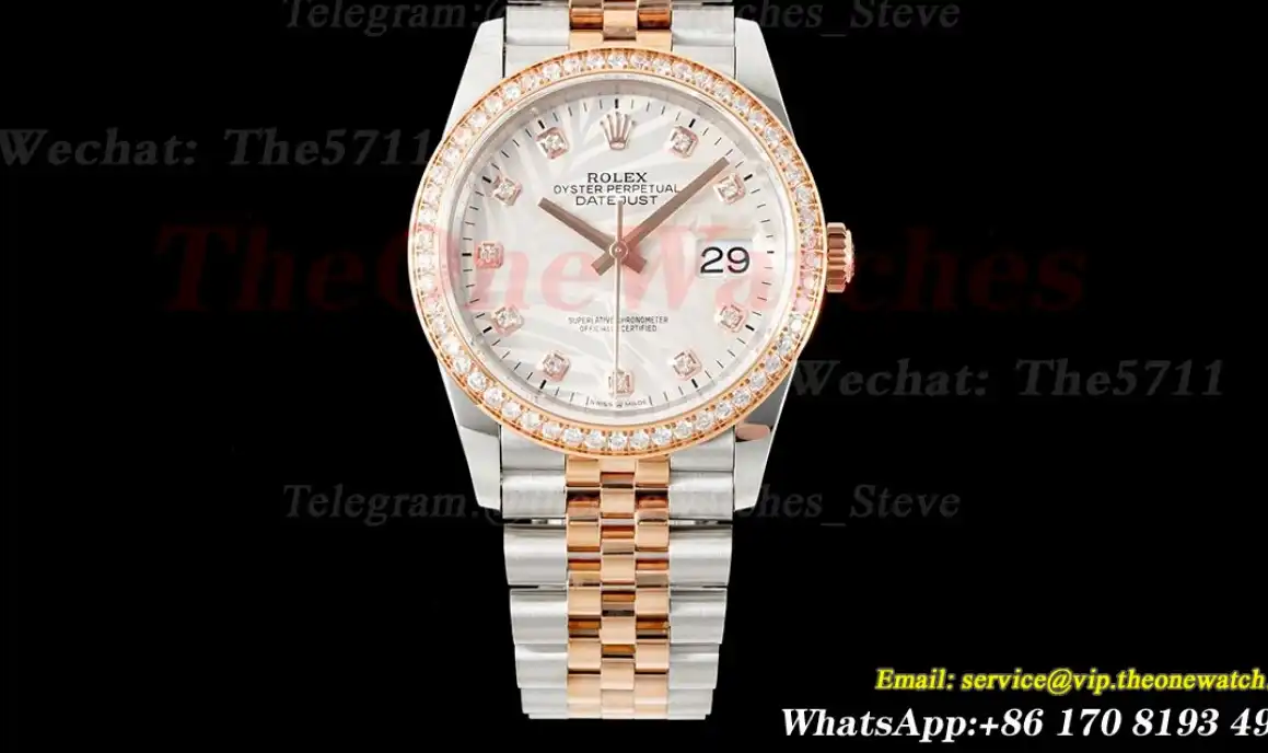 Datejust 126231 36mm Jubilee 904L White Dia SS RG JDF V2 VR3235