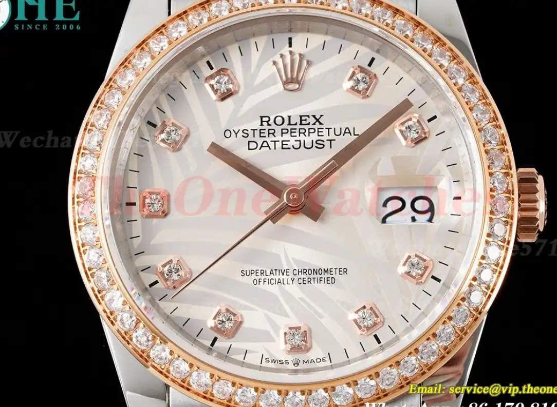 Datejust 126231 36mm Jubilee 904L White Dia SS RG JDF V2 VR3235