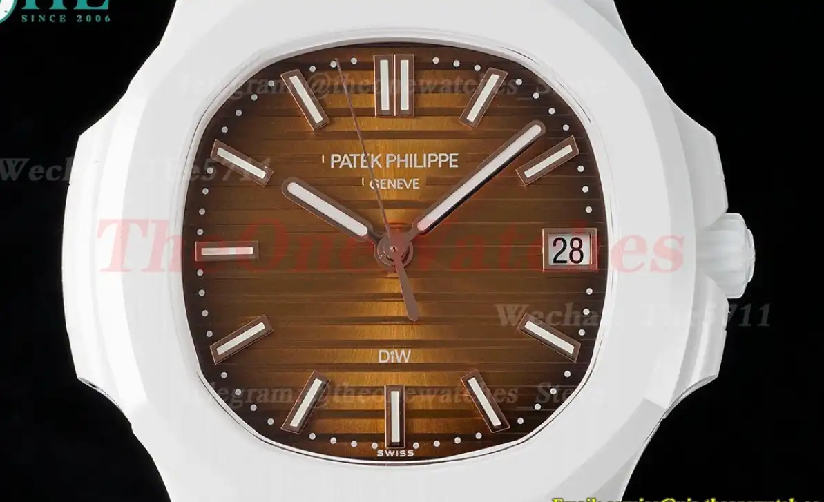 Nautilus AET 5711 40mm White Cer RU Brown Dial AMGF MY9015