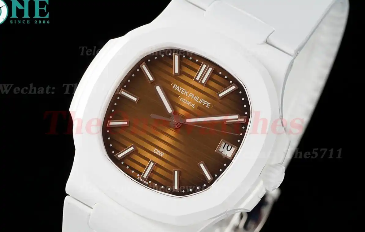 Nautilus AET 5711 40mm White Cer RU Brown Dial AMGF MY9015