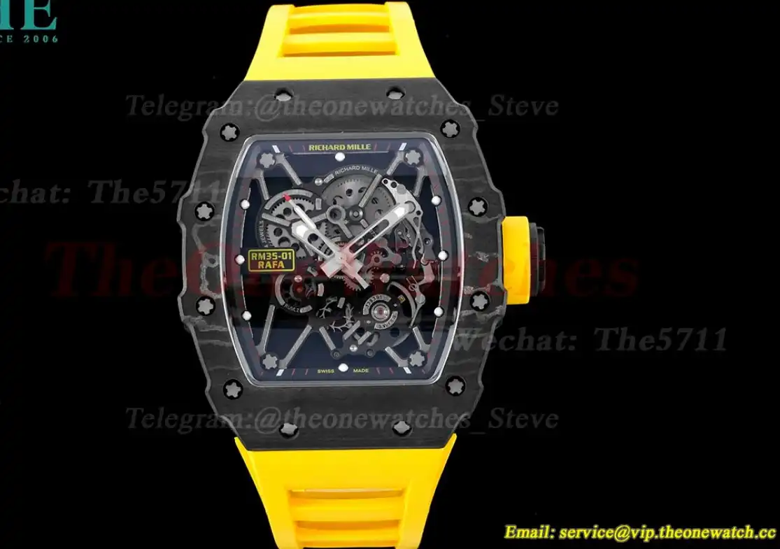 RM035 Carbon RU Black Yellow Sonic Clone RMUL2