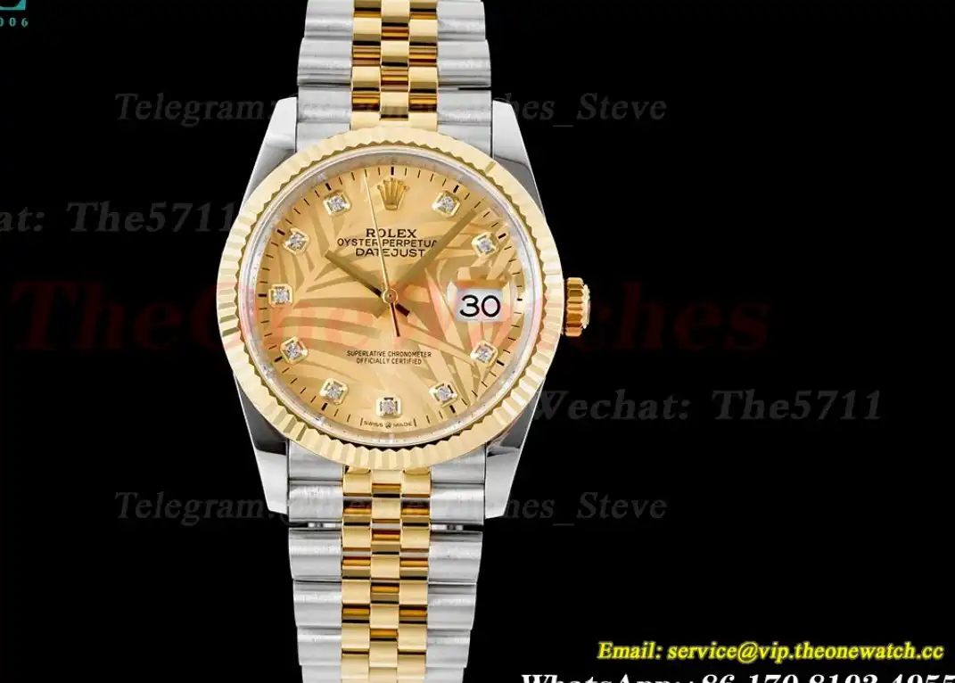 Datejust 126233 36mm Jub SS YG Gold Textured JDF V2 VR3235