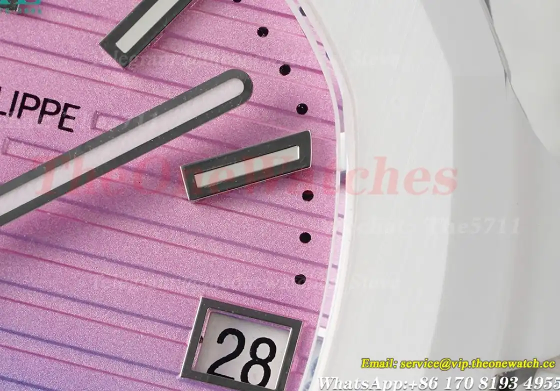 Nautilus AET 5711 40mm White Cer RU Pink Purple Dial AMGF MY9015