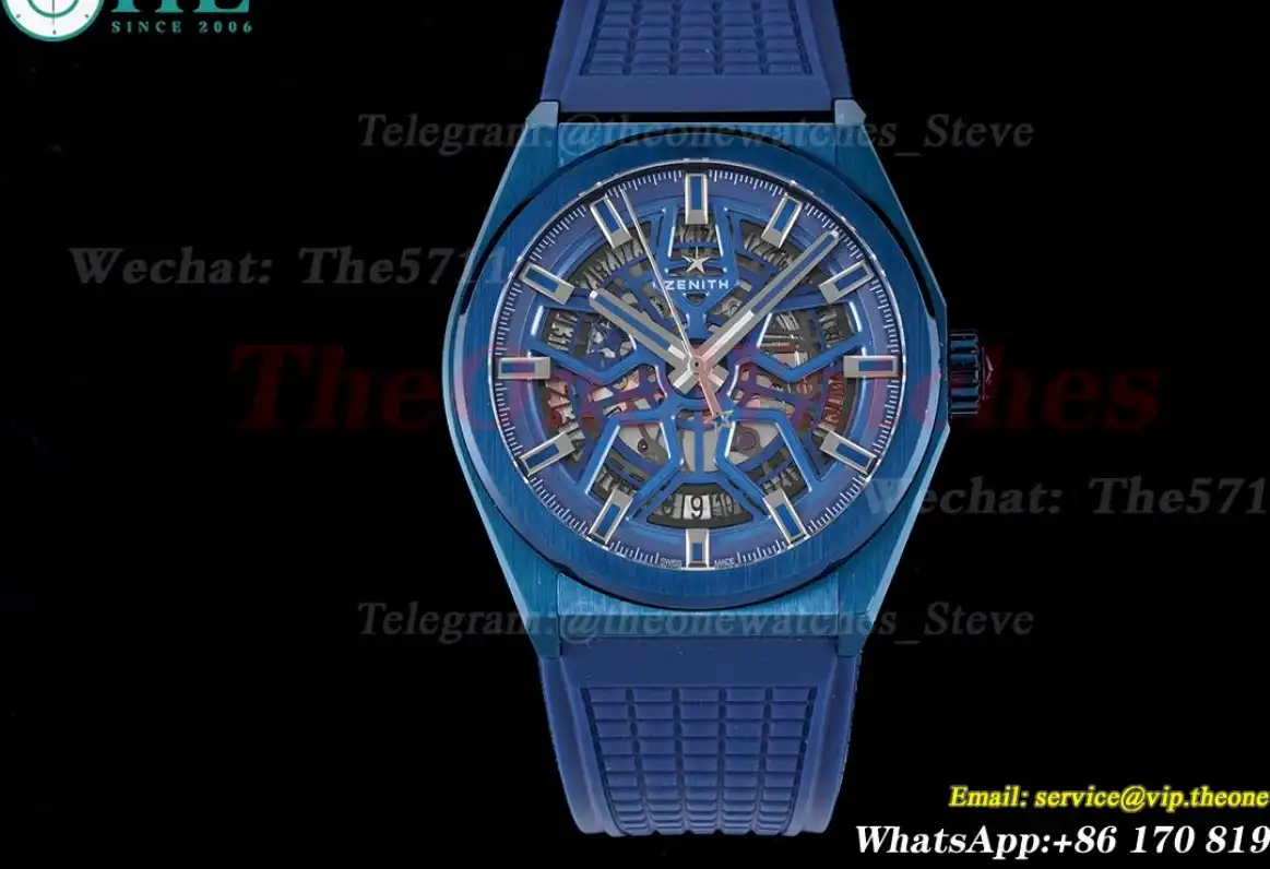 Defy Classic Blue Skeleton Dial PVD RU LF V2 A2892