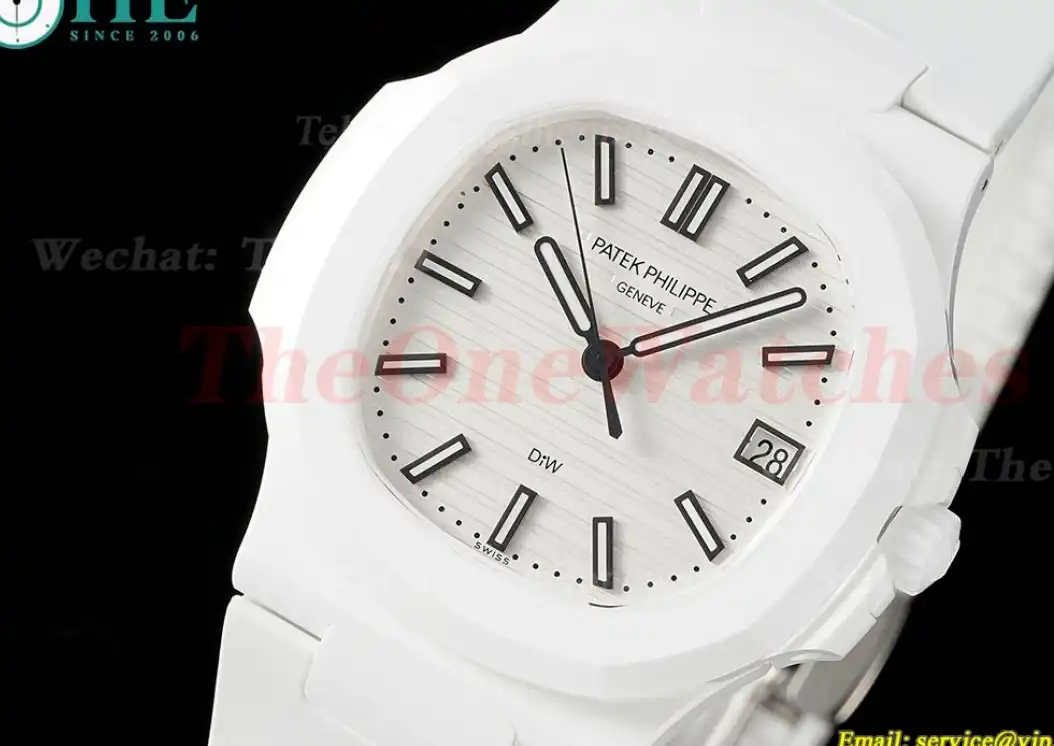 Nautilus AET 5711 40mm White Cer RU Grey Dial AMGF MY9015