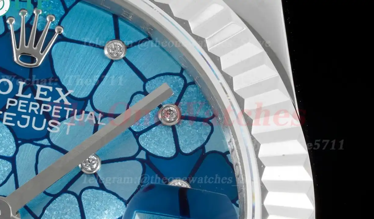 Datejust 31mm SS SS Flt Oyster Blue Flower JDF A2824