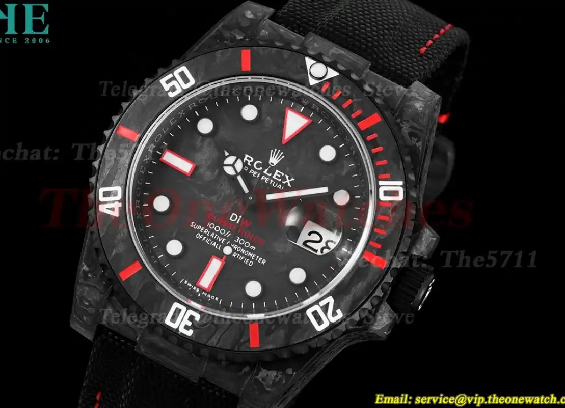 Submariner DIW 40MM Carbon NY Black Red VSF VS3135