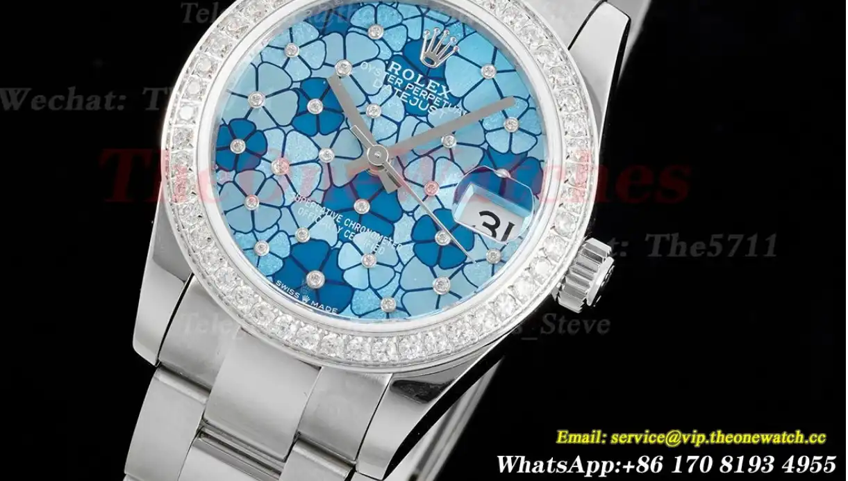 Datejust 31mm SS SS Dia Oyster Blue Flower JDF A2824