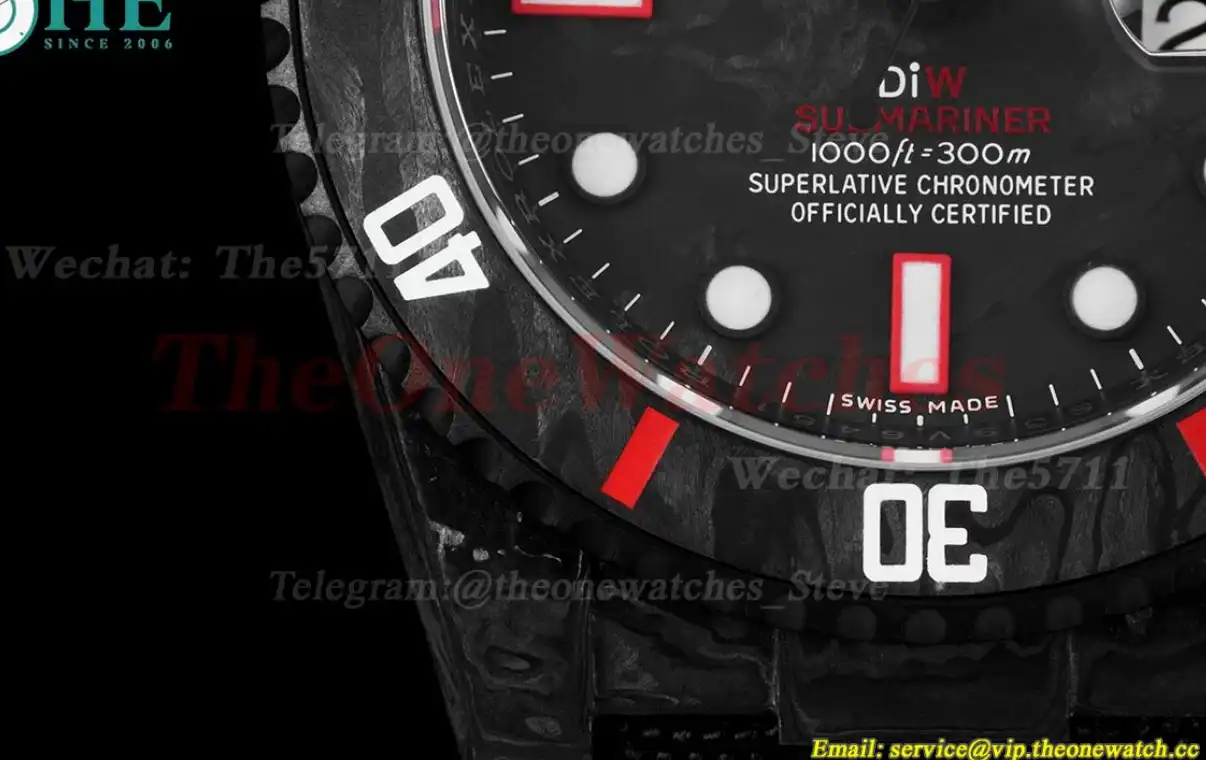 Submariner DIW 40MM Carbon NY Black Red VSF VS3135