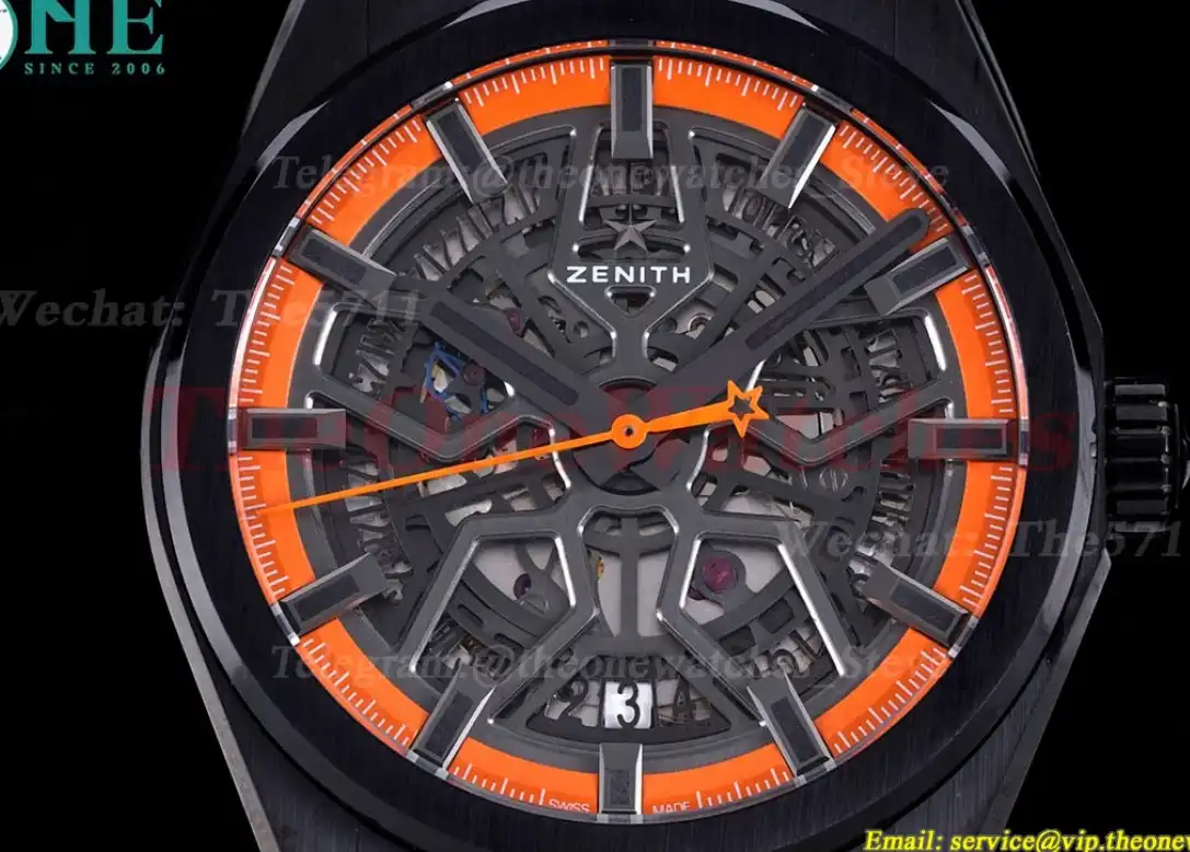 Defy Classic Orange Skeleton Dial PVD RU LF V2 A2892