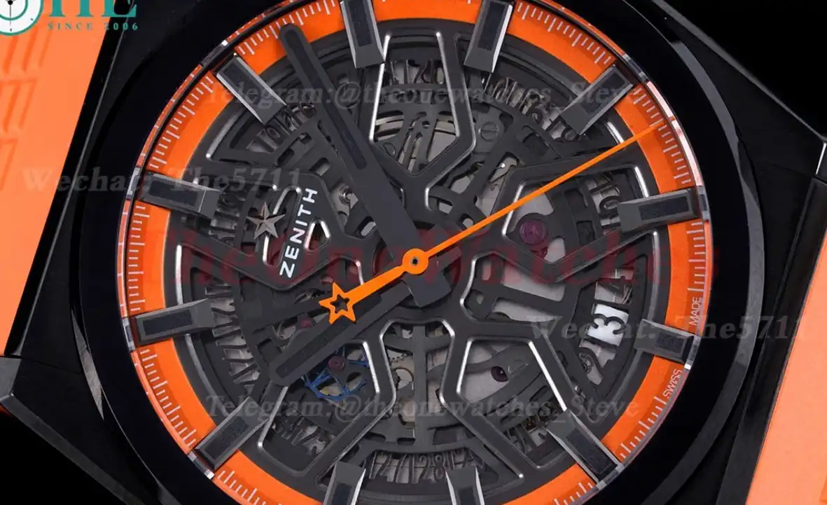 Defy Classic Orange Skeleton Dial PVD RU LF V2 A2892