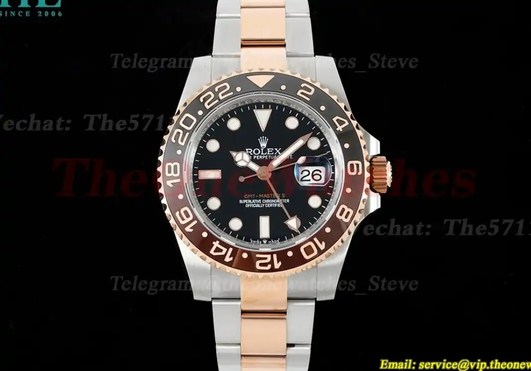 GMT Master II 126711 CHNR Rootbeer SS RG Black Dial GSF VR3285