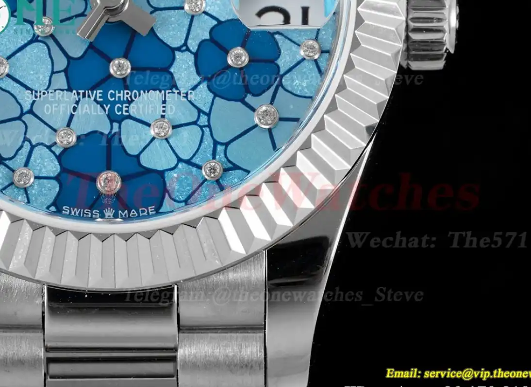 Datejust ladies 31mm SS SS Flt Pres Blue JDF A2824