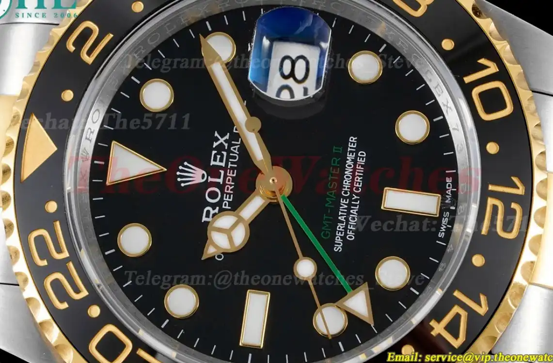 GMT Master II 116713LN Oys YG SS Black Dial APF VR3186