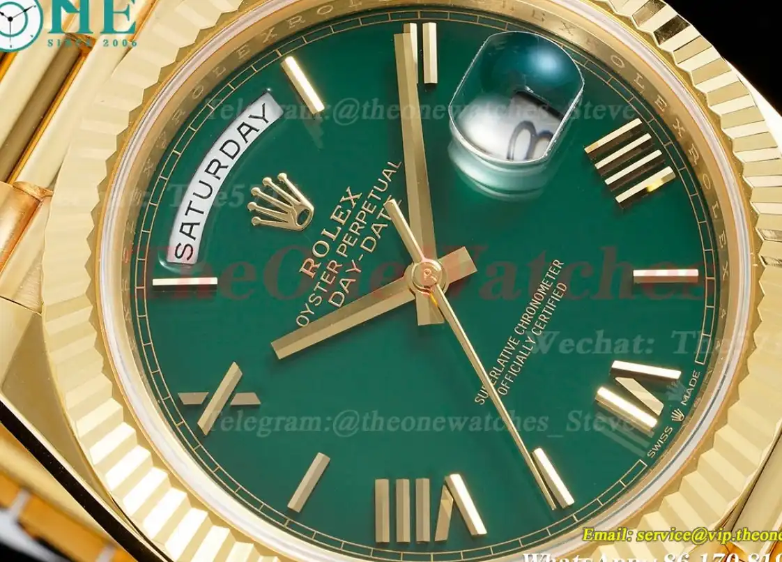 DayDate 228238 40mm Pres YG YG Green Rmn ARF VR3255