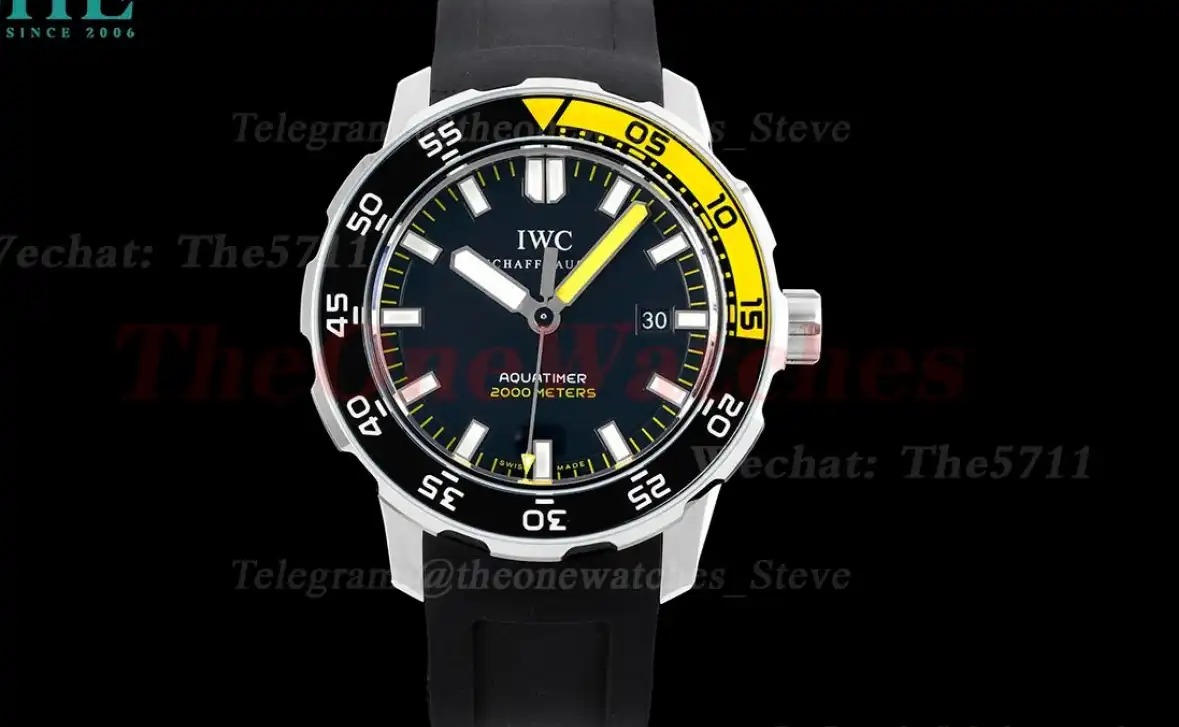 Aquatimer 44mm Blk Yellow bezel Black Stk SS RU RSF A2892