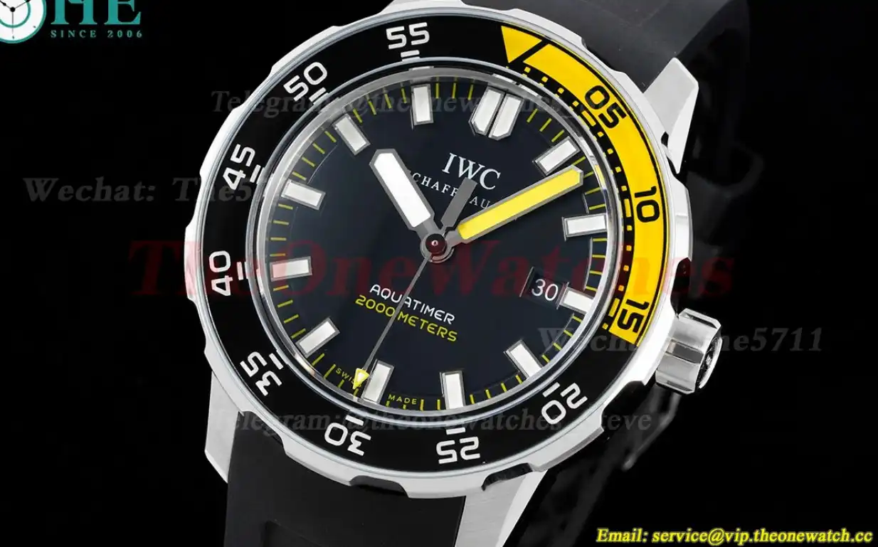 Aquatimer 44mm Blk Yellow bezel Black Stk SS RU RSF A2892