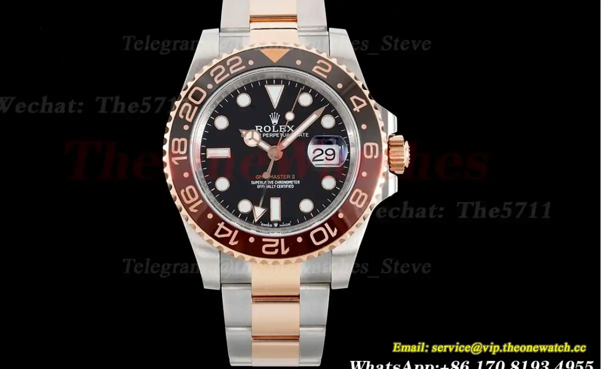 GMT Master II 126711 CHNR Rootbeer Oys RG SS Black Dial APF VR3285