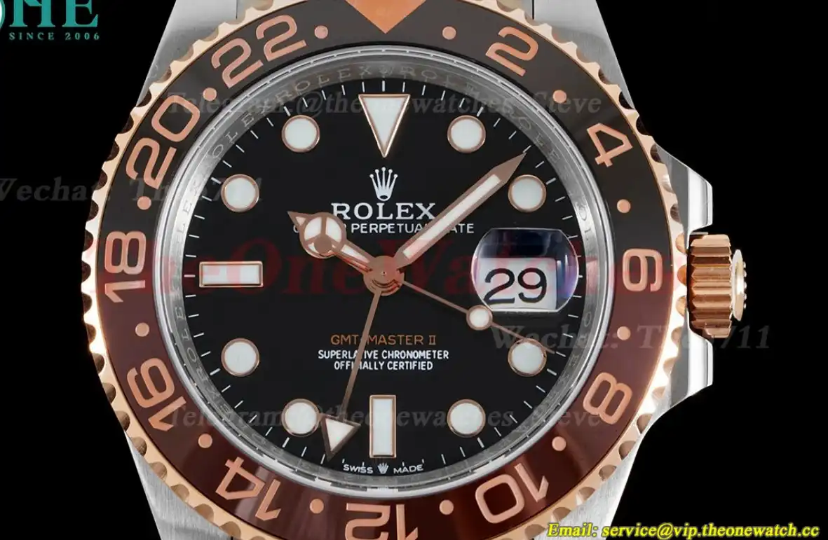 GMT Master II 126711 CHNR Rootbeer Oys RG SS Black Dial APF VR3285