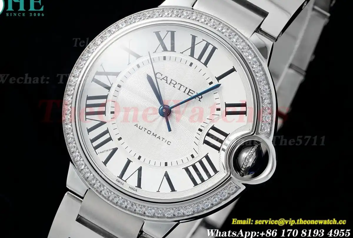 Ballon Bleu De Cartier 36mm Dia SS SS White Dial AF NH05